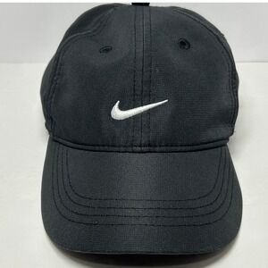 Nike Dri FIT Black Hat Kids Youth Adjustable Swoosh Baseball Cap